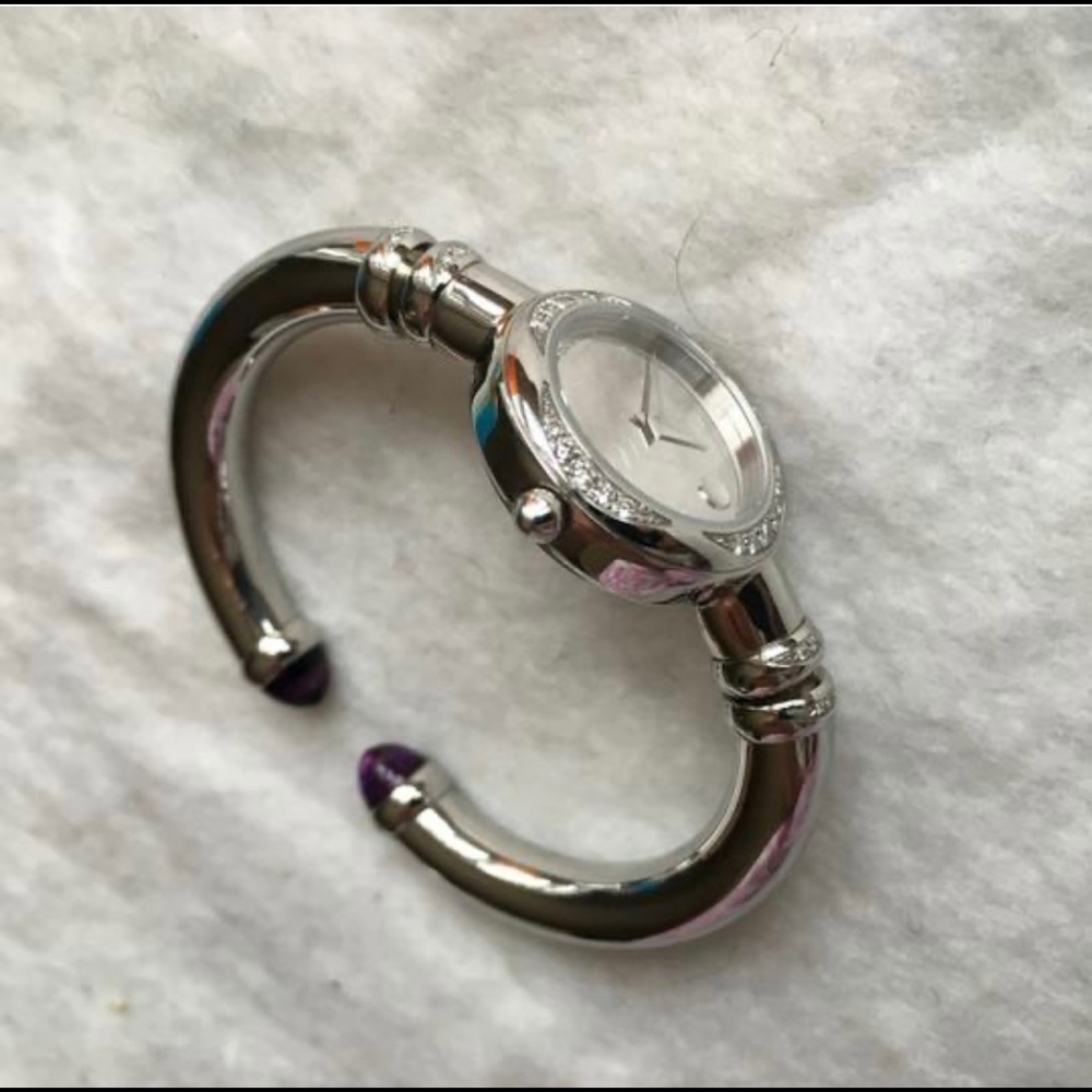 Movado Silver Diamond Watch